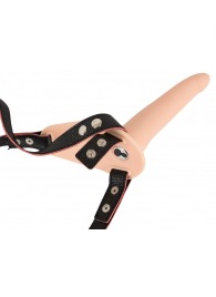 Телесный поясной страпон с вибрацией Vibrating Strap-On - 15,7 см. - Orion - купить с доставкой в Химках