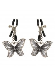 Зажимы на соски с бабочками Butterfly Nipple Clamps - Pipedream - купить с доставкой в Химках
