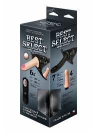 Черный женский пояс BEST SELECT с 3 насадками и вибрацией - LOVETOY (А-Полимер) - купить с доставкой в Химках