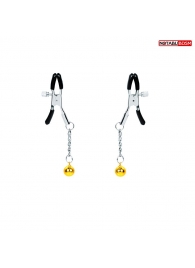 Оригинальные зажимы на соски с желтыми шариками - Notabu - купить с доставкой в Химках