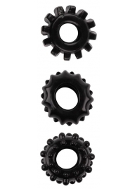 Набор из 3 черных эрекционных колец SET OF 3 COCKRINGS - Dream Toys - в Химках купить с доставкой