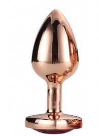 Золотистая анальная втулка с кристаллом-сердечком розового цвета - 7,1 см. - Dream Toys - купить с доставкой в Химках