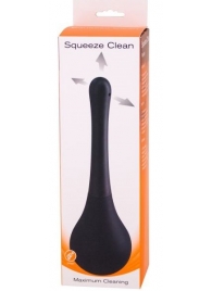 Черный анальный душ SQUEEZE CLEAN с закругленным наконечником - Seven Creations - купить с доставкой в Химках