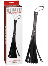 Черная многохвостая плеть Pleasure Whip - 46 см. - Chisa - купить с доставкой в Химках