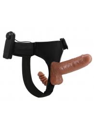 Страпон с вагинальной пробкой и вибрацией Ultra Passionate Harness - 16 см. - Baile - купить с доставкой в Химках