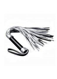 Серебристая плетка Struggle My Flogger с черной ручкой - 45 см. - Lovetoy - купить с доставкой в Химках