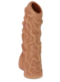 Телесная насадка с венками и открытой головкой Nude Sleeve M - 12 см. - KOKOS - в Химках купить с доставкой