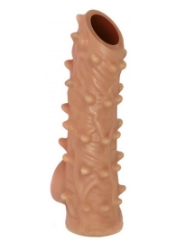 Телесная насадка с шипами и открытой головкой Nude Sleeve M - 12 см. - KOKOS - в Химках купить с доставкой