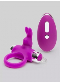 Лиловое виброкольцо с пультом ДУ Remote Control Cock Ring - Happy Rabbit - в Химках купить с доставкой