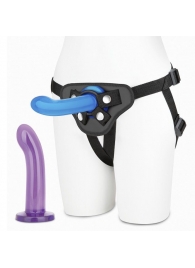 Страпон унисекс Beginners Strap-On с 2 насадками - 15 и 13 см. - Lux Fetish - купить с доставкой в Химках