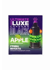 Черный стимулирующий презерватив  Грива мулата  с ароматом яблока - 1 шт. - Luxe - купить с доставкой в Химках