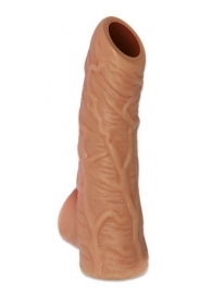 Телесная открытая насадка-реалистик с подхватом мошонки Nude Sleeve S - 10 см. - KOKOS - в Химках купить с доставкой