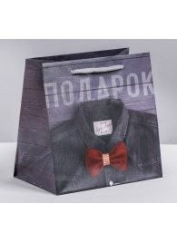 Ламинированный квадратный пакет «Мужской стиль» - 14 х 14 х 9 см. - Сима-Ленд - купить с доставкой в Химках