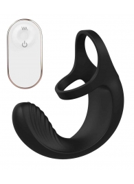 Черный анальный стимулятор с эрекционными кольцами Remote Couple Teaser - Dream Toys - в Химках купить с доставкой
