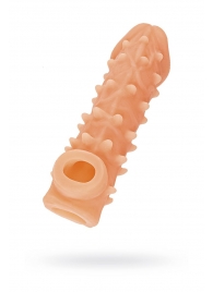 Телесная закрытая насадка с пупырышками Cock Sleeve Size M - 15,6 см. - KOKOS - в Химках купить с доставкой
