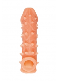 Телесная закрытая насадка с пупырышками Cock Sleeve Size L - 17,6 см. - KOKOS - в Химках купить с доставкой