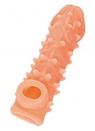 Телесная закрытая насадка с пупырышками Cock Sleeve Size L - 17,6 см. - KOKOS - в Химках купить с доставкой