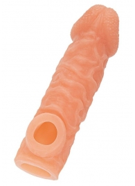 Телесная закрытая насадка с шершавой головкой Cock Sleeve Size M - 15,6 см. - KOKOS - в Химках купить с доставкой