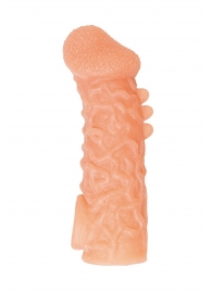 Телесная закрытая насадка с шершавой головкой Cock Sleeve Size L - 17,6 см. - KOKOS - в Химках купить с доставкой