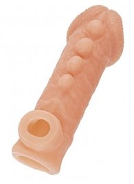 Телесная закрытая насадка с шишечками Cock Sleeve Size M - 15,6 см. - KOKOS - в Химках купить с доставкой