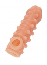 Телесная закрытая насадка с шариками Cock Sleeve Size S - 13,8 см. - KOKOS - в Химках купить с доставкой