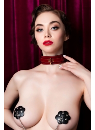 Красный ошейник из лакированного материала - ToyFa - купить с доставкой в Химках