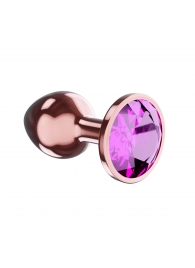 Пробка цвета розового золота с лиловым кристаллом Diamond Quartz Shine L - 8,3 см. - Lola Games - купить с доставкой в Химках