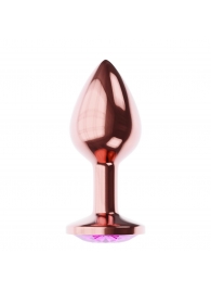 Пробка цвета розового золота с лиловым кристаллом Diamond Quartz Shine L - 8,3 см. - Lola Games - купить с доставкой в Химках
