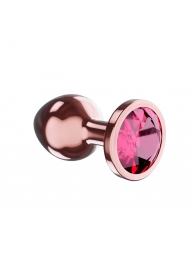 Пробка цвета розового золота с малиновым кристаллом Diamond Ruby Shine S - 7,2 см. - Lola Games - купить с доставкой в Химках