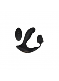 Черный вибромассажер простаты с эрекционным кольцом Strapped   Tapped - Zero Tolerance - в Химках купить с доставкой