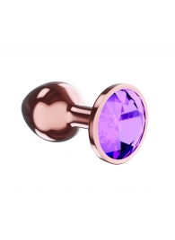 Пробка цвета розового золота с фиолетовым кристаллом Diamond Amethyst Shine L - 8,3 см. - Lola Games - купить с доставкой в Химках