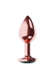 Пробка цвета розового золота с черным кристаллом Diamond Jet Shine L - 8,3 см. - Lola Games - купить с доставкой в Химках