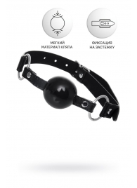 Черный кляп-шар на кожаных ремешках Anonymo - ToyFa - купить с доставкой в Химках