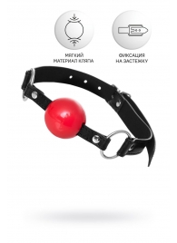 Красный кляп-шар на черных ремешках Anonymo - ToyFa - купить с доставкой в Химках