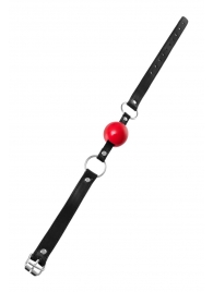 Красный кляп-шар на черных ремешках Anonymo - ToyFa - купить с доставкой в Химках