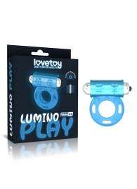 Голубое, светящееся в темноте эрекционное виброкольцо Lumino Play Vibrating Penis Ring - Lovetoy - в Химках купить с доставкой