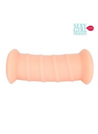 Телесный вибромастурбатор-вагина с комплектом эрекционных колец - Bior toys - в Химках купить с доставкой