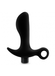 Черный анальный вибратор Silicone Vibrating Prostate Massager 01 - 10,8 см. - Blush Novelties - в Химках купить с доставкой