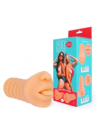 Телесный мастурбатор-ротик с высунутым язычком - Bior toys - в Химках купить с доставкой