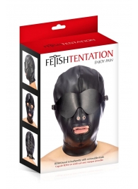 Маска-шлем с отверстием для рта и съемными шорами - Fetish Tentation - купить с доставкой в Химках
