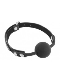 Черный силиконовый кляп-шарик на ремешках - Fetish Tentation - купить с доставкой в Химках