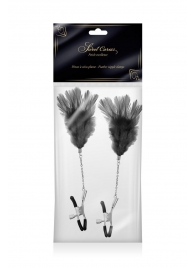 Зажимы для сосков с черными перьями Sweet Caress Feather Nipple Clumps - Sweet Caress - купить с доставкой в Химках