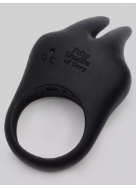 Черное эрекционное виброкольцо Sensation Rechargeable Vibrating Rabbit Love Ring - Fifty Shades of Grey - в Химках купить с доставкой