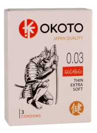 Тонкие презервативы OKOTO Thin Extra Soft - 3 шт. - Sitabella - купить с доставкой в Химках