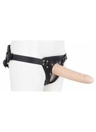 Пустотелый страпон Harness CLASSIC с бандажом - 19,5 см. - LOVETOY (А-Полимер) - купить с доставкой в Химках