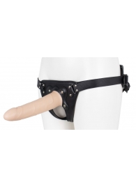 Пустотелый страпон Harness CLASSIC с бандажом - 19,5 см. - LOVETOY (А-Полимер) - купить с доставкой в Химках