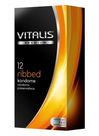 Ребристые презервативы VITALIS PREMIUM ribbed - 12 шт. - Vitalis - купить с доставкой в Химках