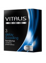 Презервативы VITALIS PREMIUM delay   cooling с охлаждающим эффектом - 3 шт. - Vitalis - купить с доставкой в Химках