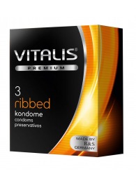 Ребристые презервативы VITALIS PREMIUM ribbed - 3 шт. - Vitalis - купить с доставкой в Химках