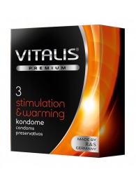 Презервативы VITALIS PREMIUM stimulation   warming с согревающим эффектом - 3 шт. - Vitalis - купить с доставкой в Химках